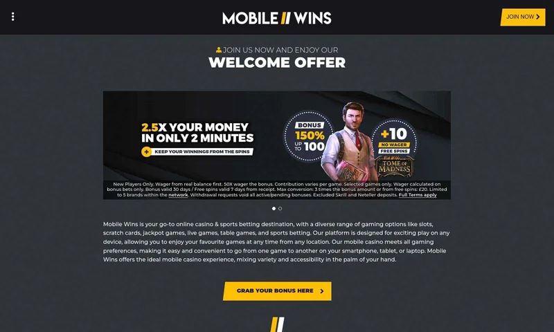 Mobilewins Casino slot games collection